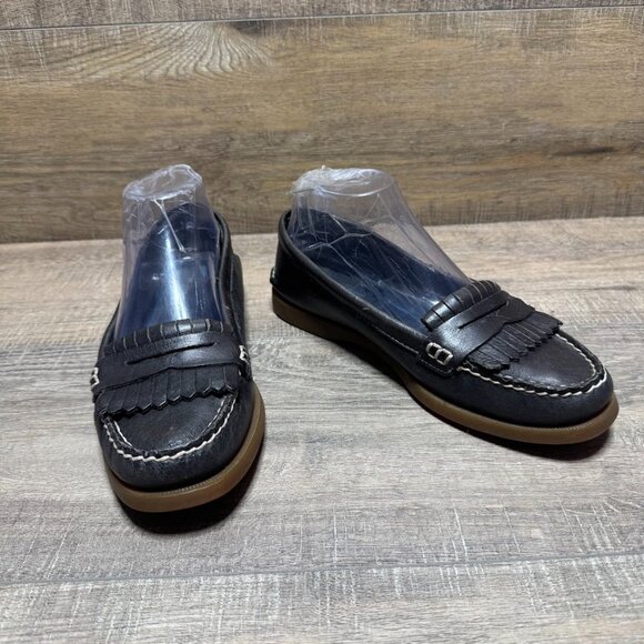 Sperry Topsider Navy Blue Lether Loafers Women's Size 8 - Picture 5 of 6